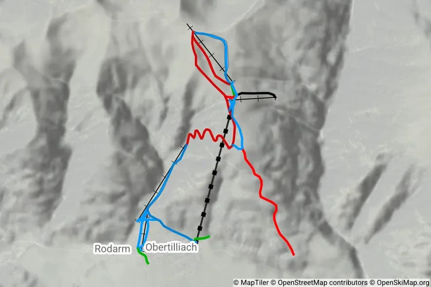 Skigebiet Golzentipp/Obertilliach skimap