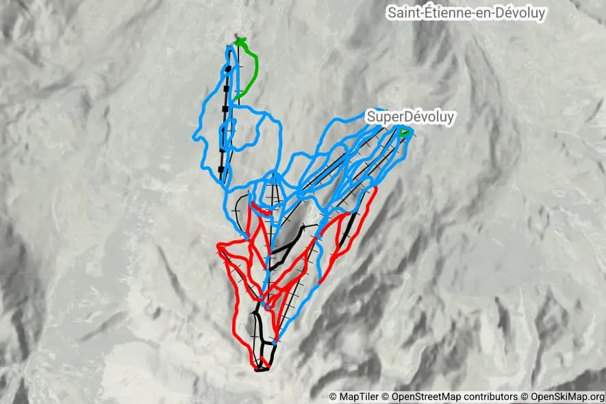 Dévoluy piste map