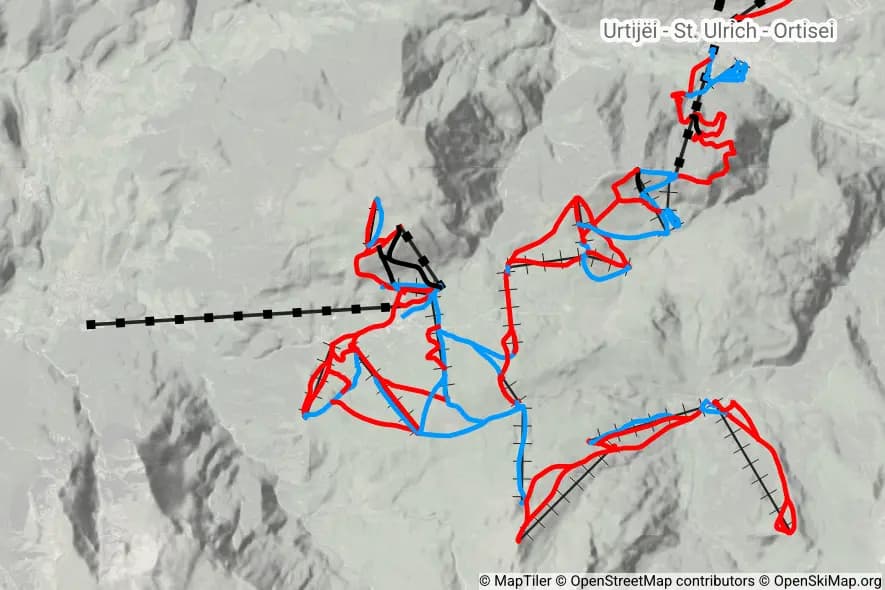 Seiser Alm - Mont de Sëuc - Alpe di Siusi skimap