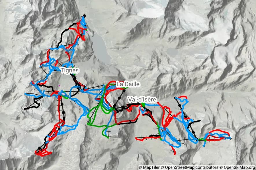 Tignes - Val d'Isère skimap