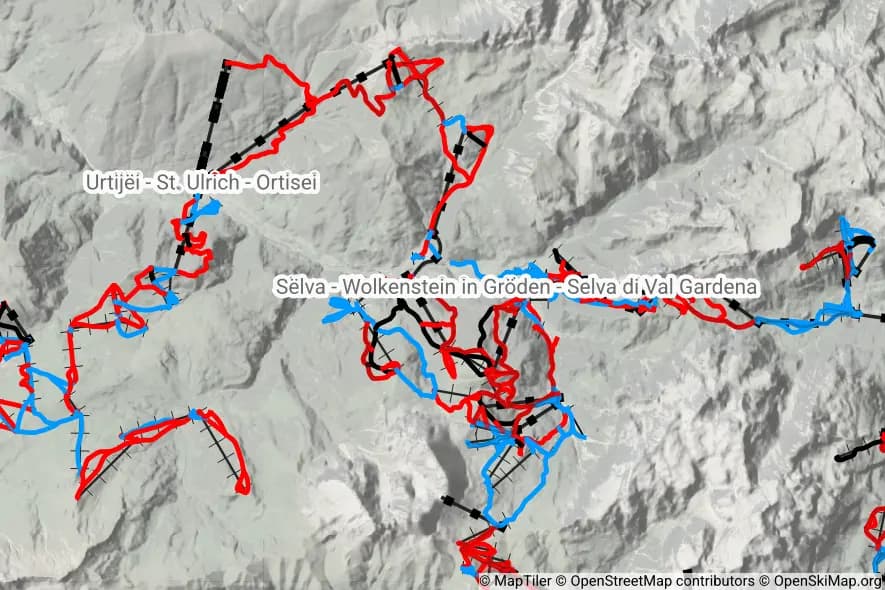 Val Gardena, Gröden, Gherdëina skimap