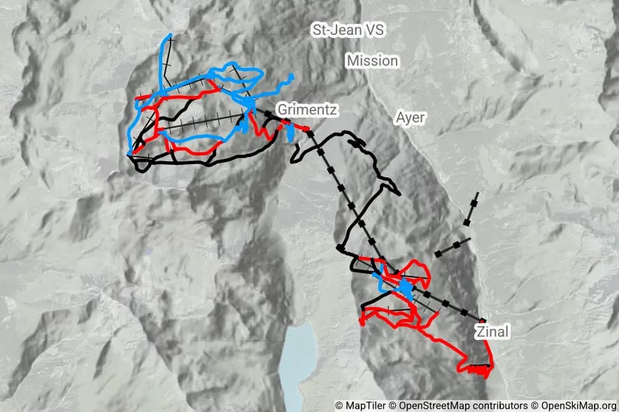 Zinal / Grimentz skimap
