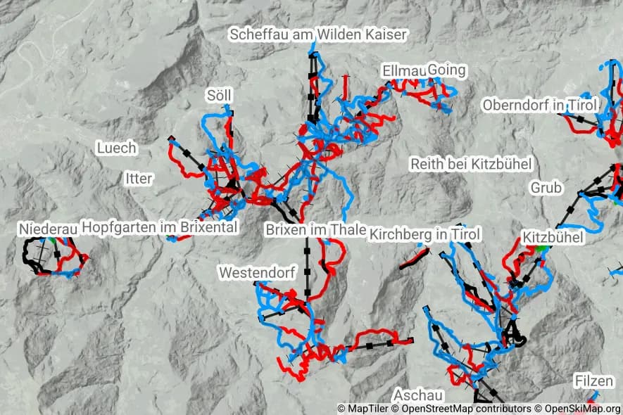 SkiWelt Wilder Kaiser - Brixental skimap