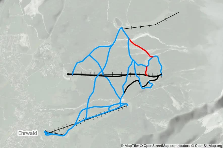Skigebiet Ehrwalder Wettersteinbahnen skimap