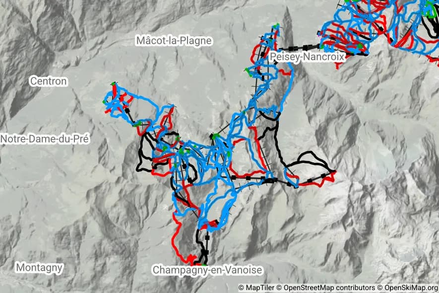 La Plagne skimap