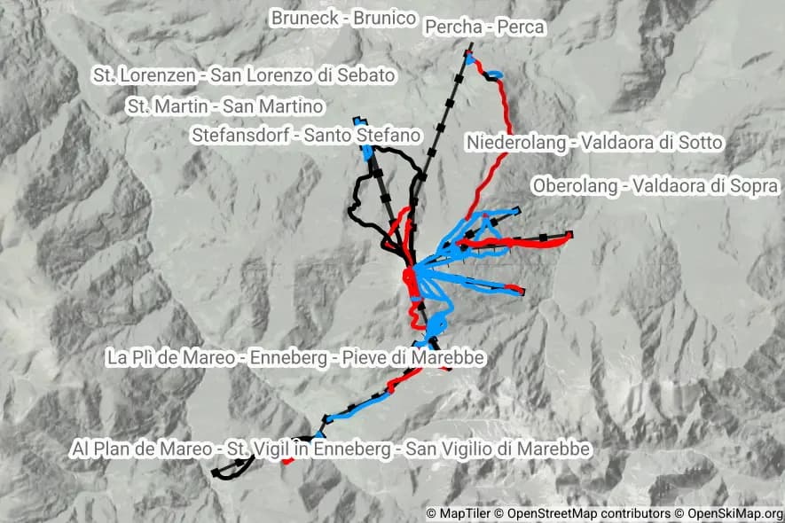Kronplatz - Plan de Corones skimap