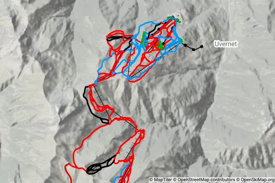 Pra-Loup 1600 piste map