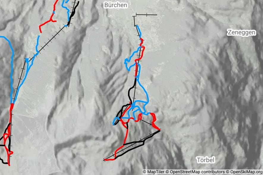 Bürchen - Törbel skimap
