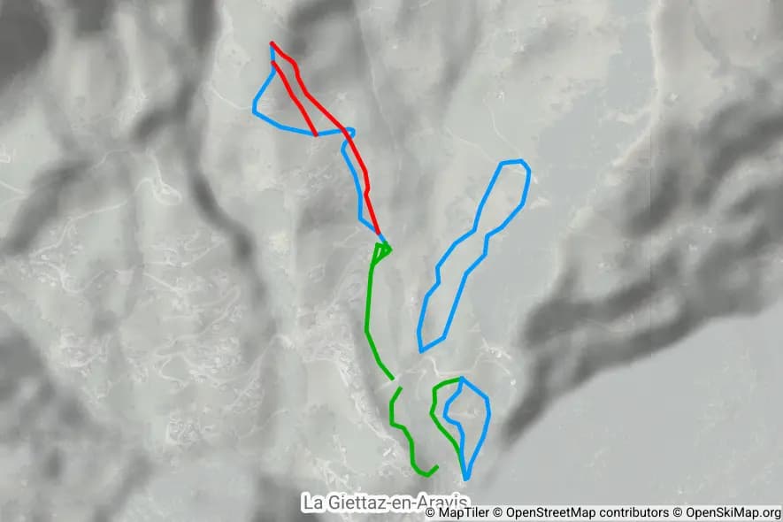 La Giettaz - Village piste map