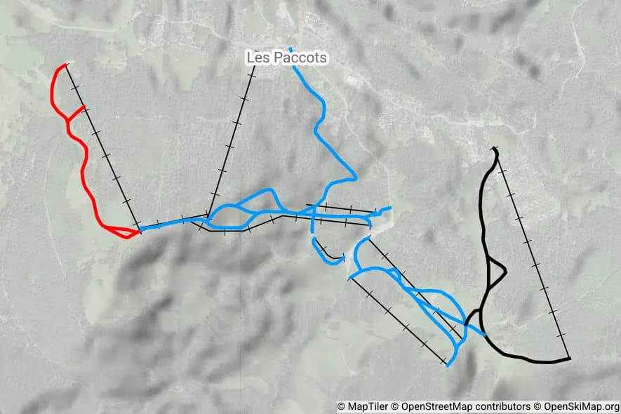 Les Paccots piste map