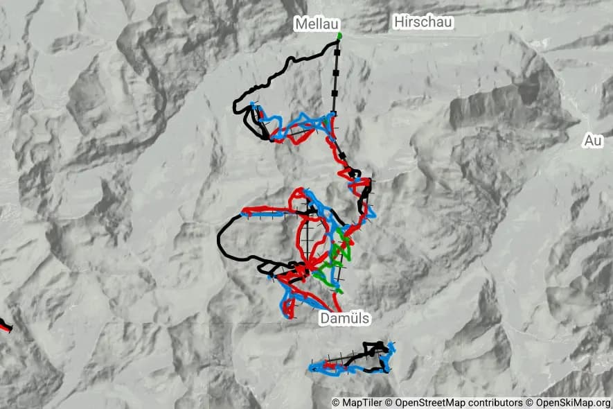 Damüls-Mellau-Faschina skimap