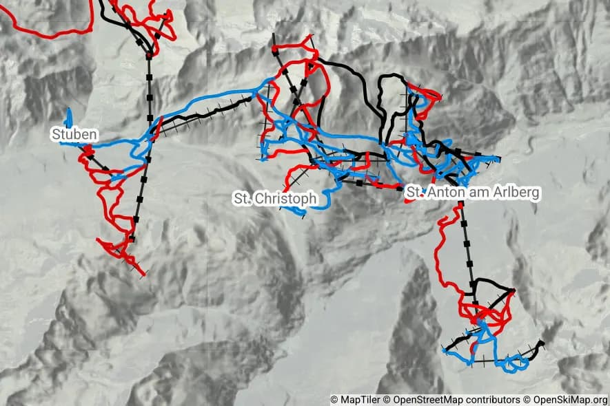 St. Anton/St. Christoph/Stuben skimap