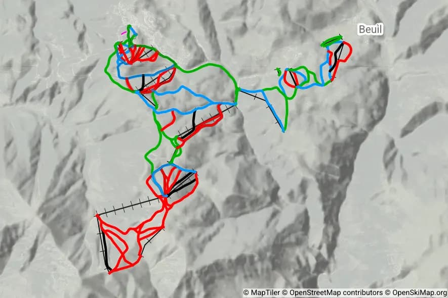 Domaine skiable Valberg skimap