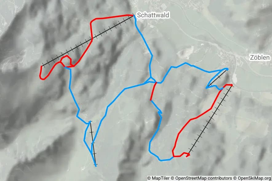 Zöblen - Schattwald (Tannheimer Tal) skimap