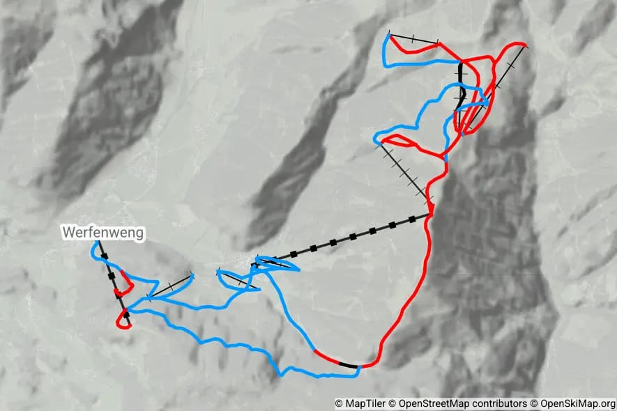 Bergbahnen Werfenweng skimap