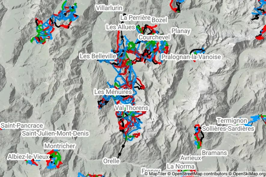 Les Trois Vallées skimap