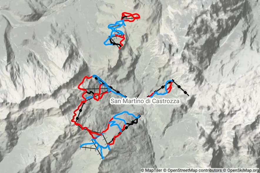San Martino di Castrozza - Passo Rolle skimap