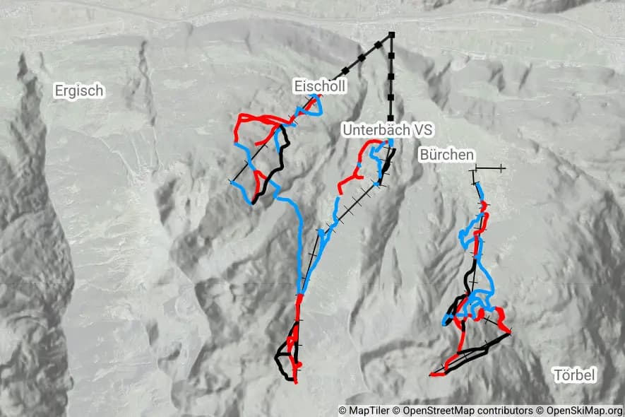Unterbäch - Eischoll skimap