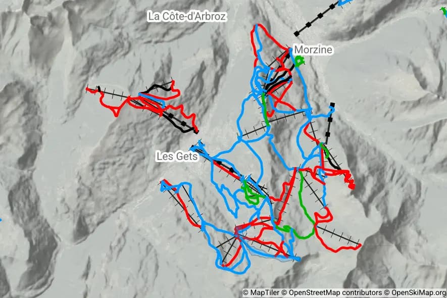 Les Gets-Morzine skimap