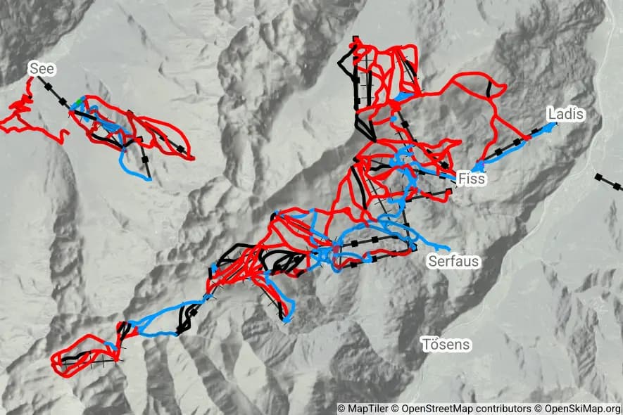 Serfaus Fiss Ladis skimap