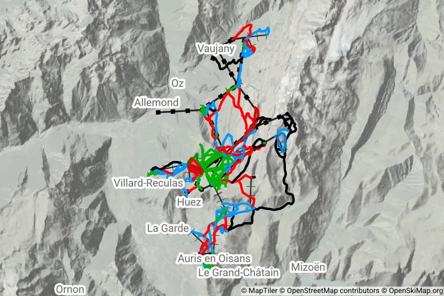 Alpe d'Huez Grand Domaine skimap