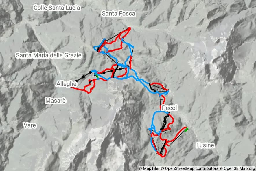 Ski Civetta skimap